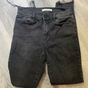 black pacsun high rise jeggings w ripped knees